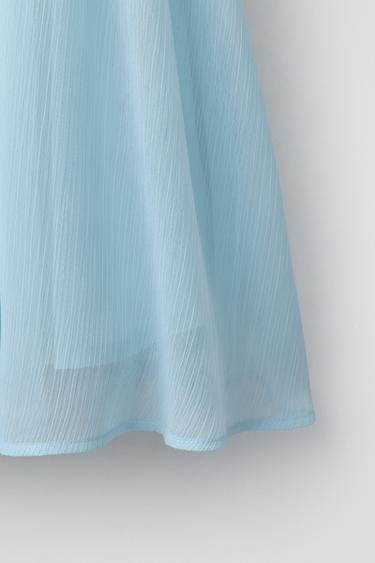 CHIFFON MIDI SKIRT - Sky blue by Zara - Image 3