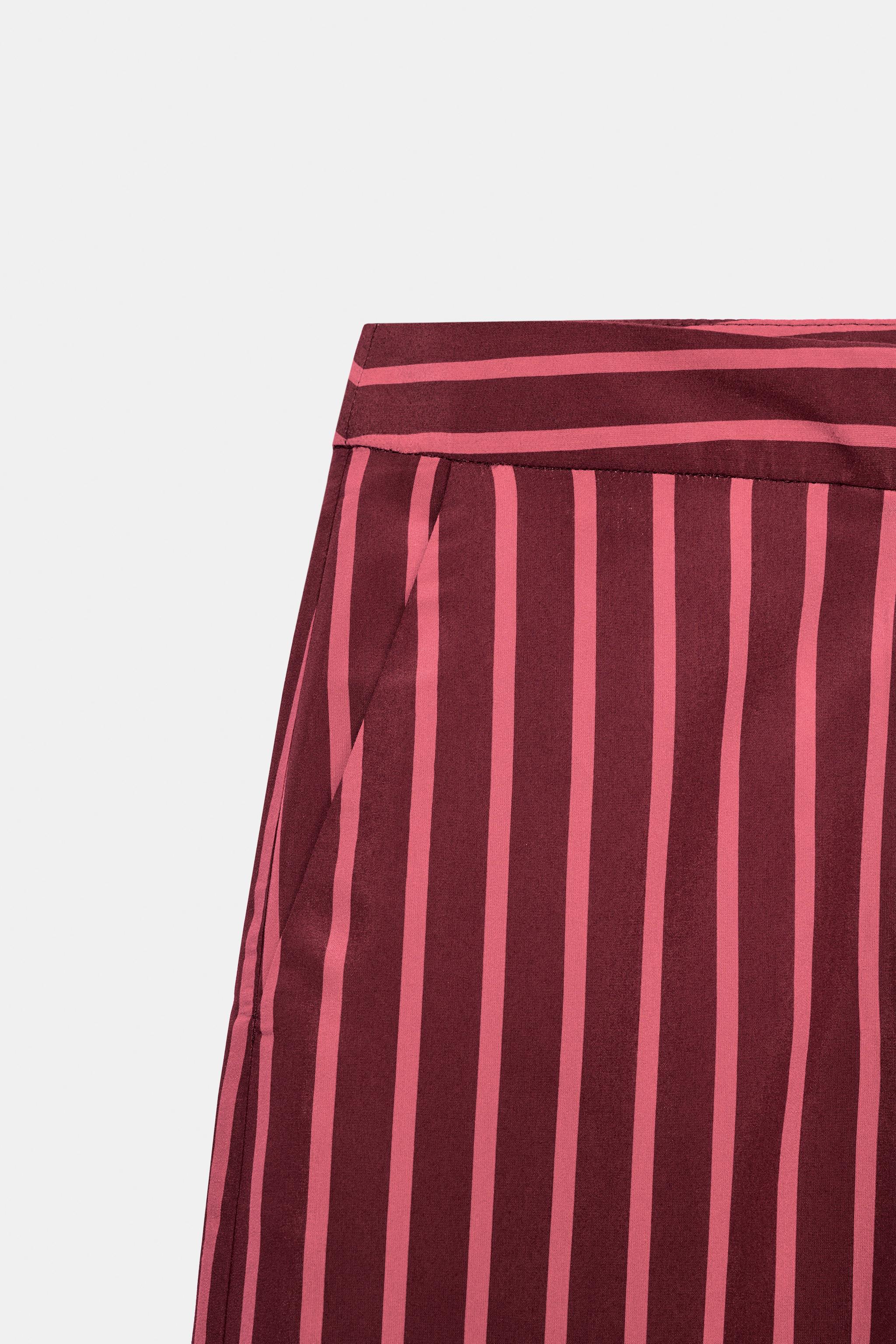 Женские брюки Zara STRIPED WIDE-LEG TROUSERS — фото 5