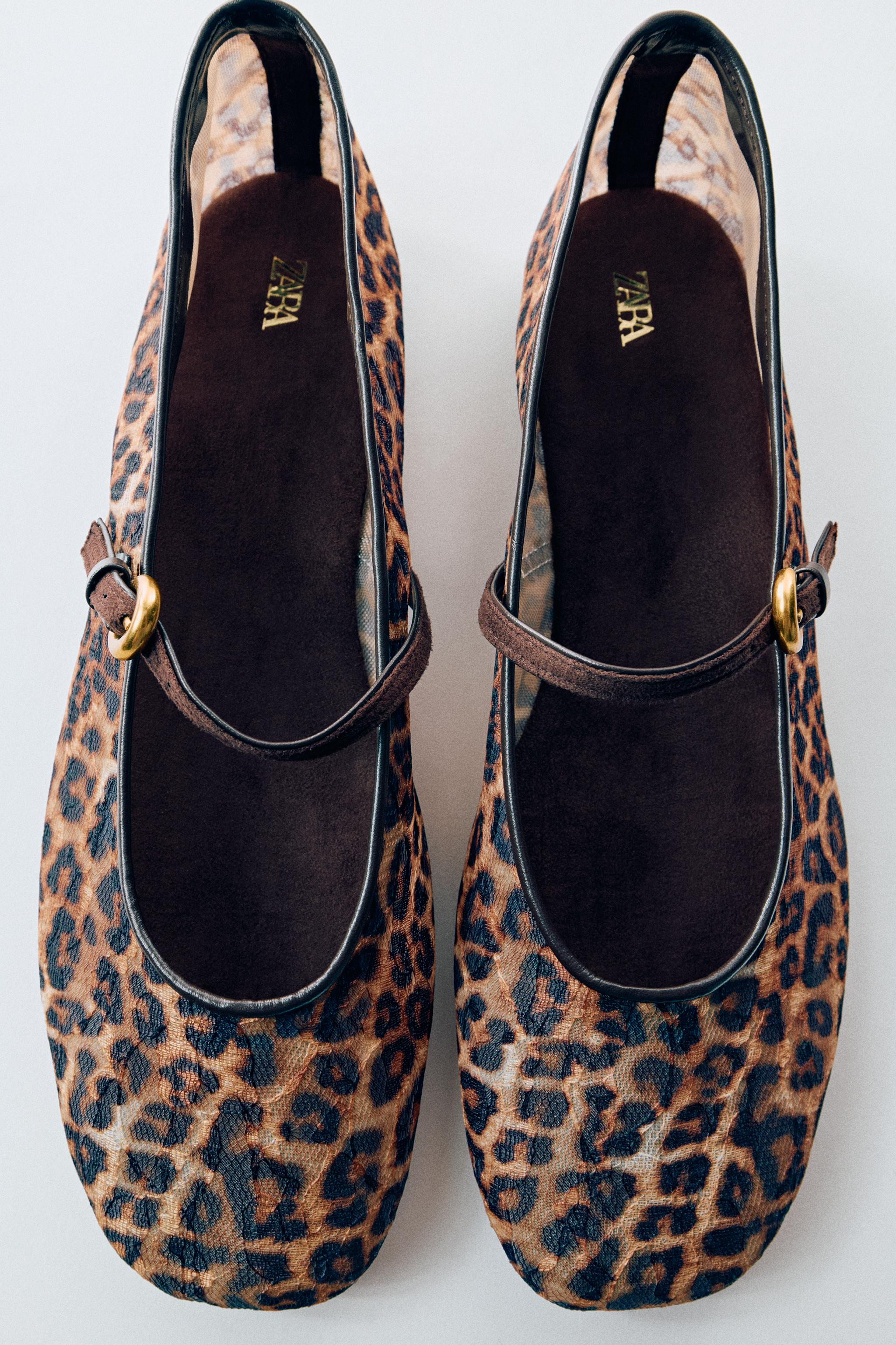 PRINTED MESH BALLET FLATS