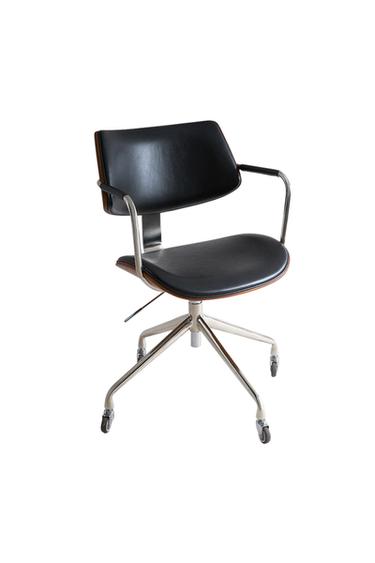 LEATHER OFFICE CHAIR - Black / Brown by Zara