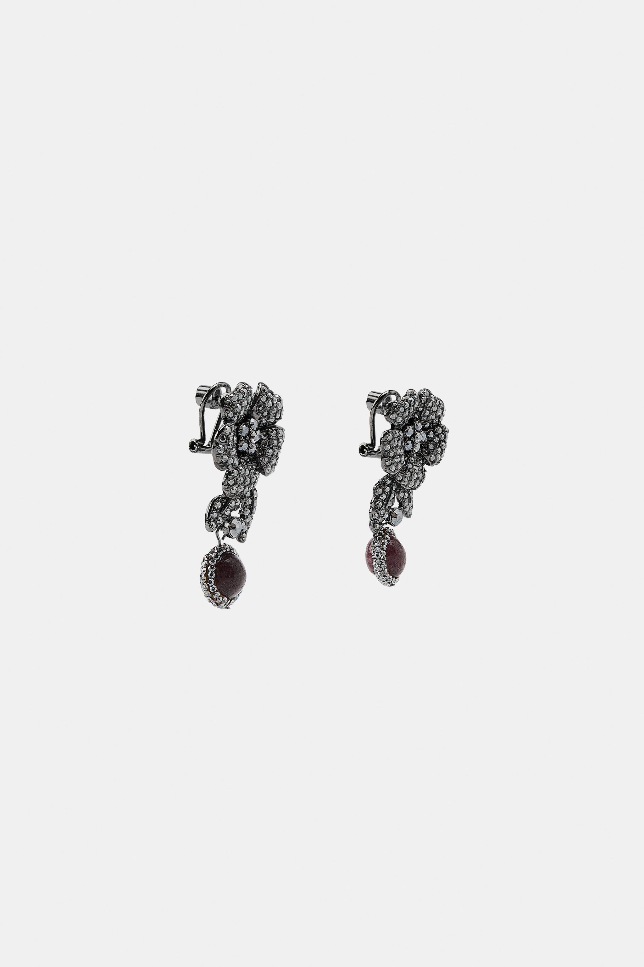 FLORAL STONE EARRINGS
