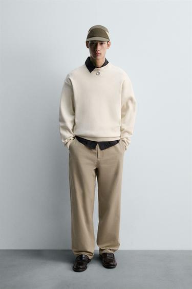 STRAIGHT-LEG CHINO TROUSERS - Beige by Zara