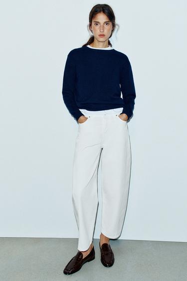 Z1975 HIGH-WAIST BARREL JEANS - White by Zara
