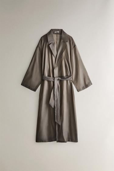 ORGANZA DRESSING GOWN - Grey / Tan by Zara