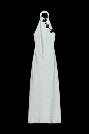 VESTIDO MIDI JACQUARD ALAMARES - Verde agua de Zara