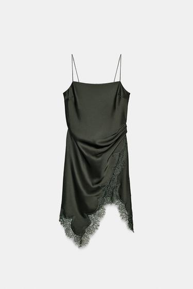 ZW COLLECTION LACE-TRIMMED CAMISOLE TOP - Green by Zara