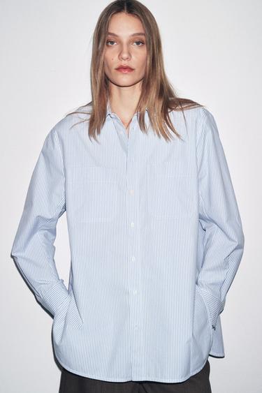 CAMISA RAYAS BOLSILLO ZW COLLECTION - rayas de Zara