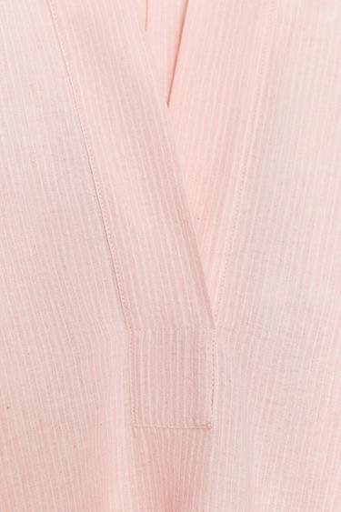 ZW COLLECTION STRIPED OVERSIZE CAPE SHIRT - Pink by Zara - Image 7