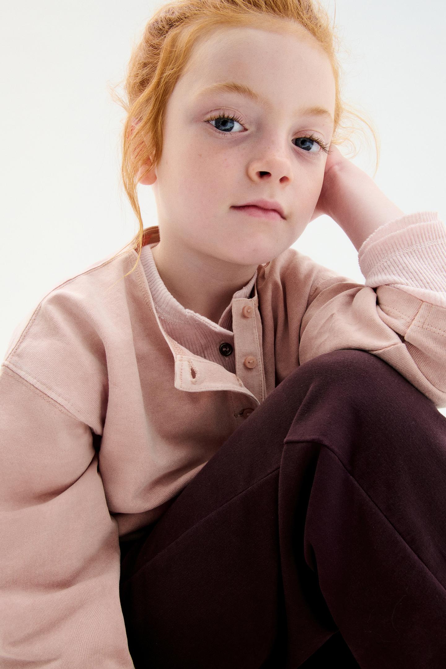 Футболка Zara Henley, цвет: Розовый
