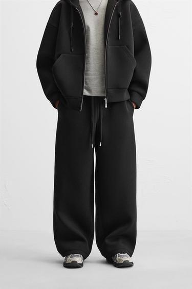 WIDE FIT JOGGING TROUSERS - Black by Zara