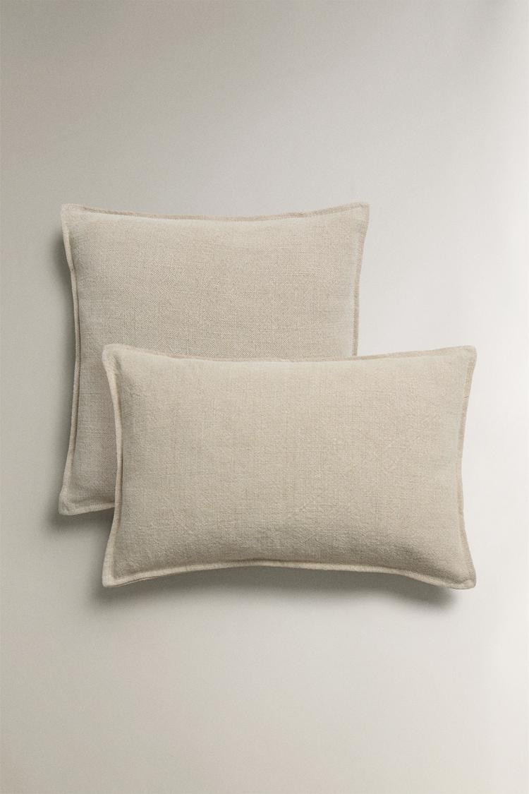 FUNDA DE COJÍN PESPUNTE LINO Arena ZARA Mexico