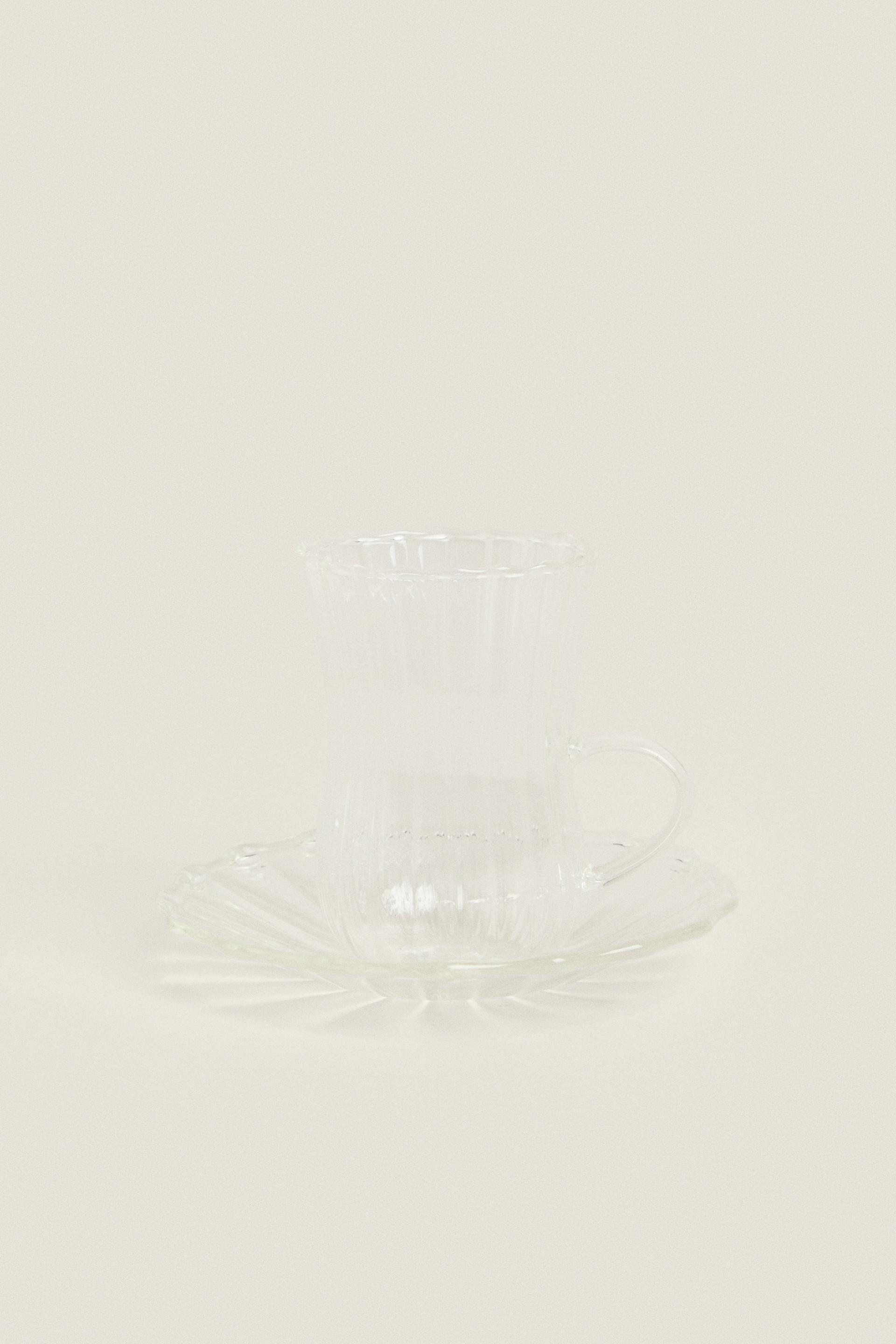 BOROSILICATE GLASS MUG AND SAUCER ZARA United States