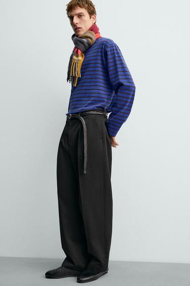 T-SHIRT JACQUARD RAYURES AARON LEVINE X ZARA - Marron-Bleu de Zara - Image 4