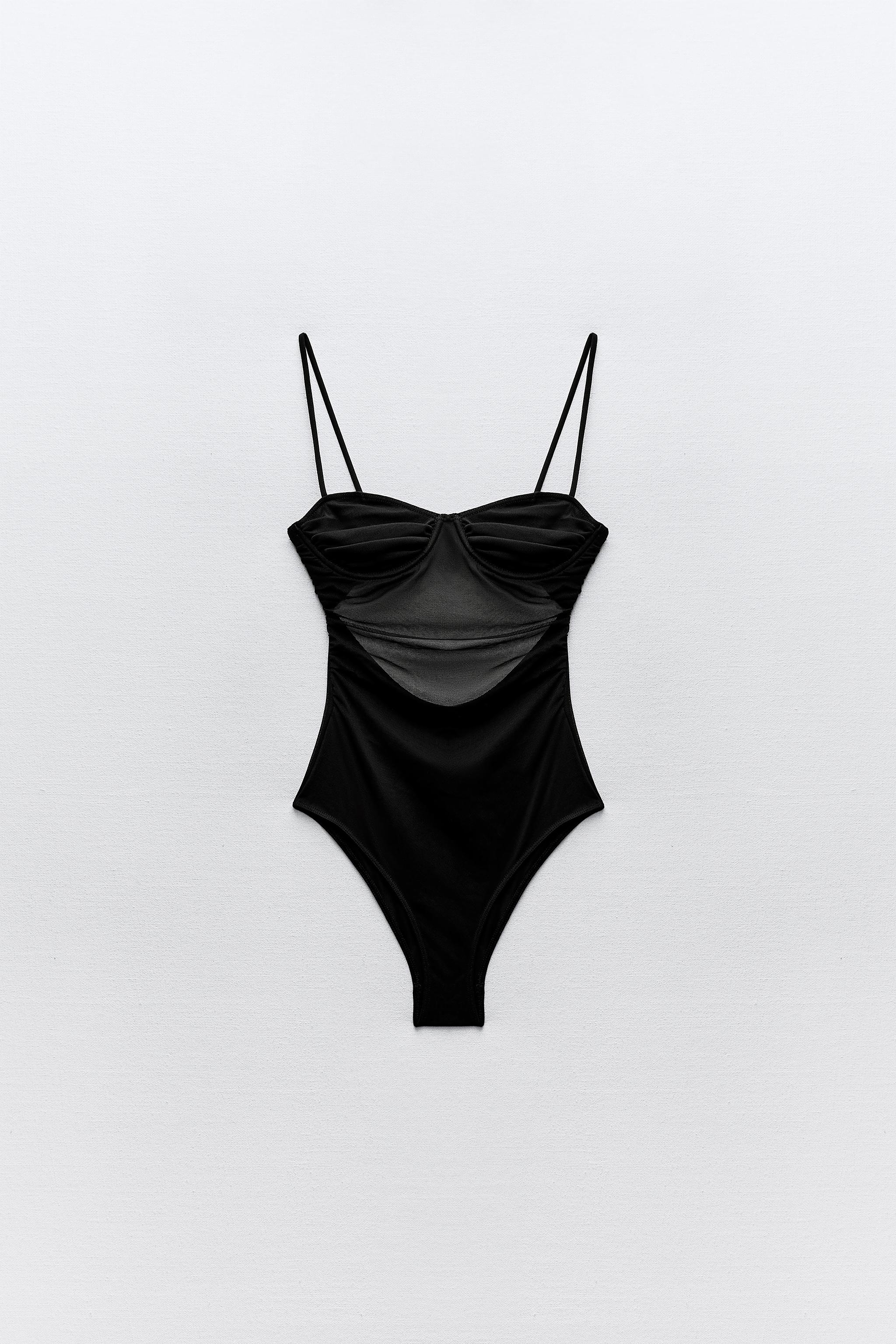 zara draped swimsuit