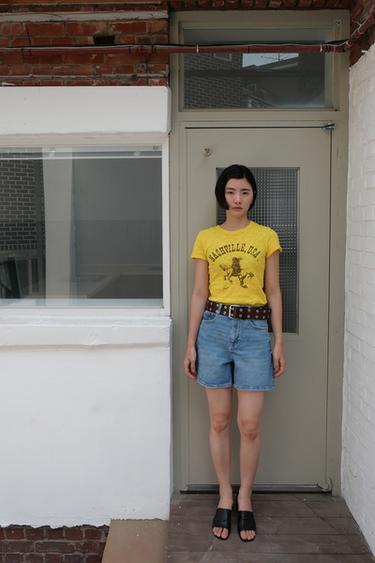 SHORTS Z1975 MOM FIT 하이웨이스트 - Zara 미디움 블루