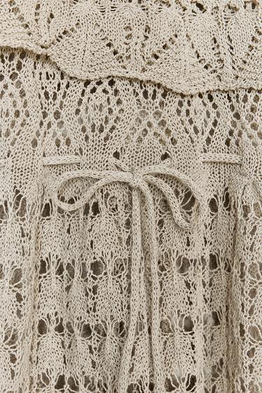 TOP EN MAILLE POINTELLE À VOLANTS - Gris de Zara - Image 6