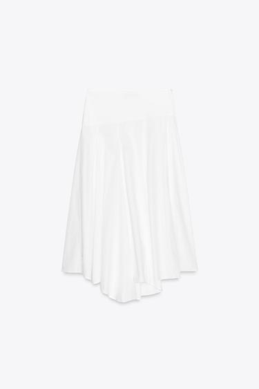 ASYMMETRISCHER MIDIROCK - Weiß von Zara