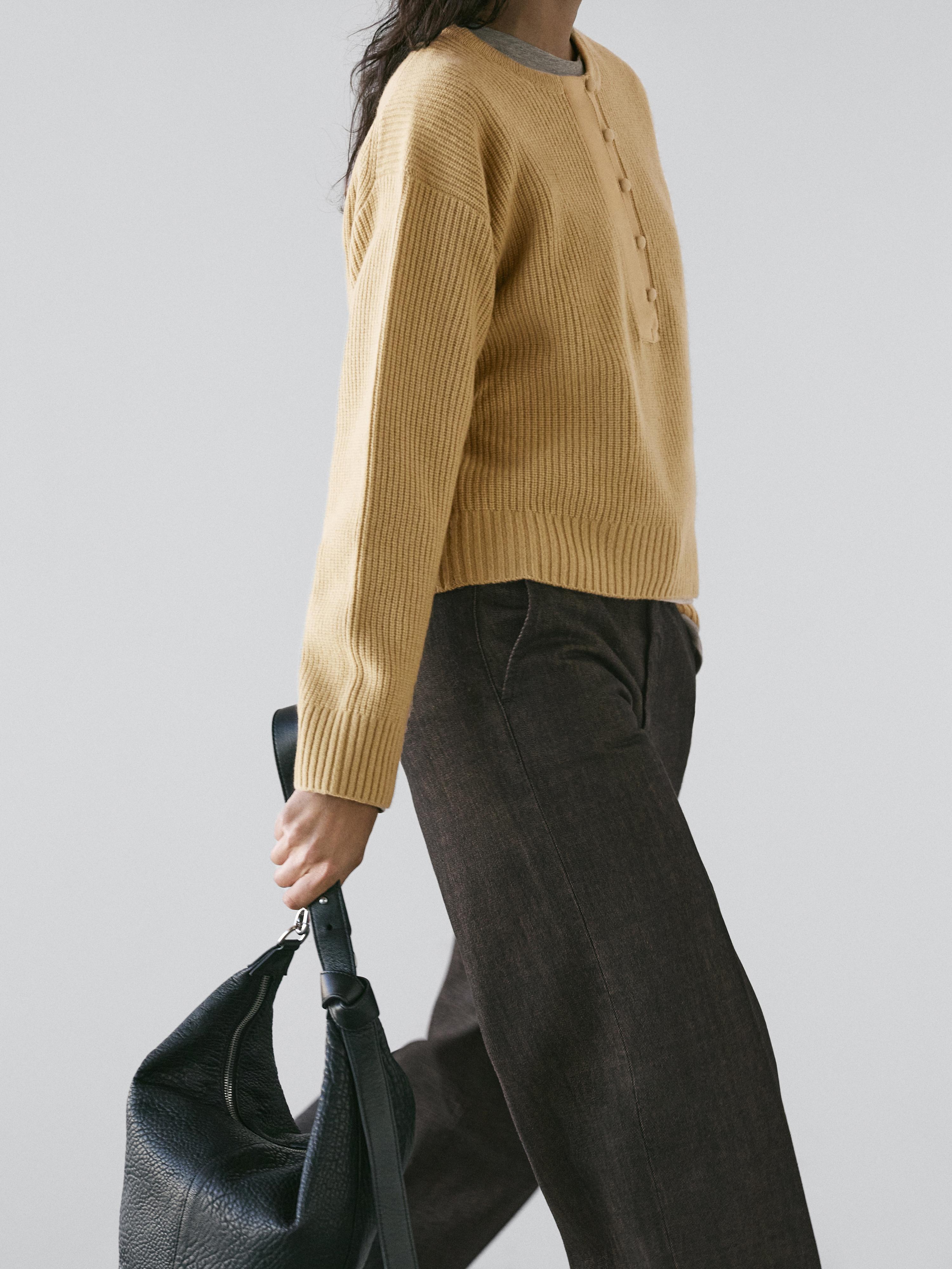 Wool blend knit sweater