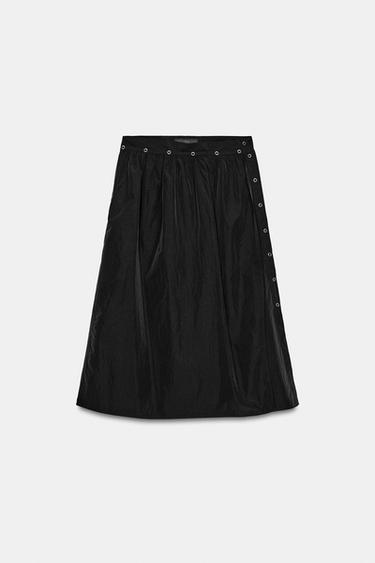 NYLON PAREO MIDI SKIRT - Black by Zara
