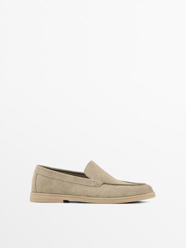 Zara Split leather loafers - Beige - Image 0