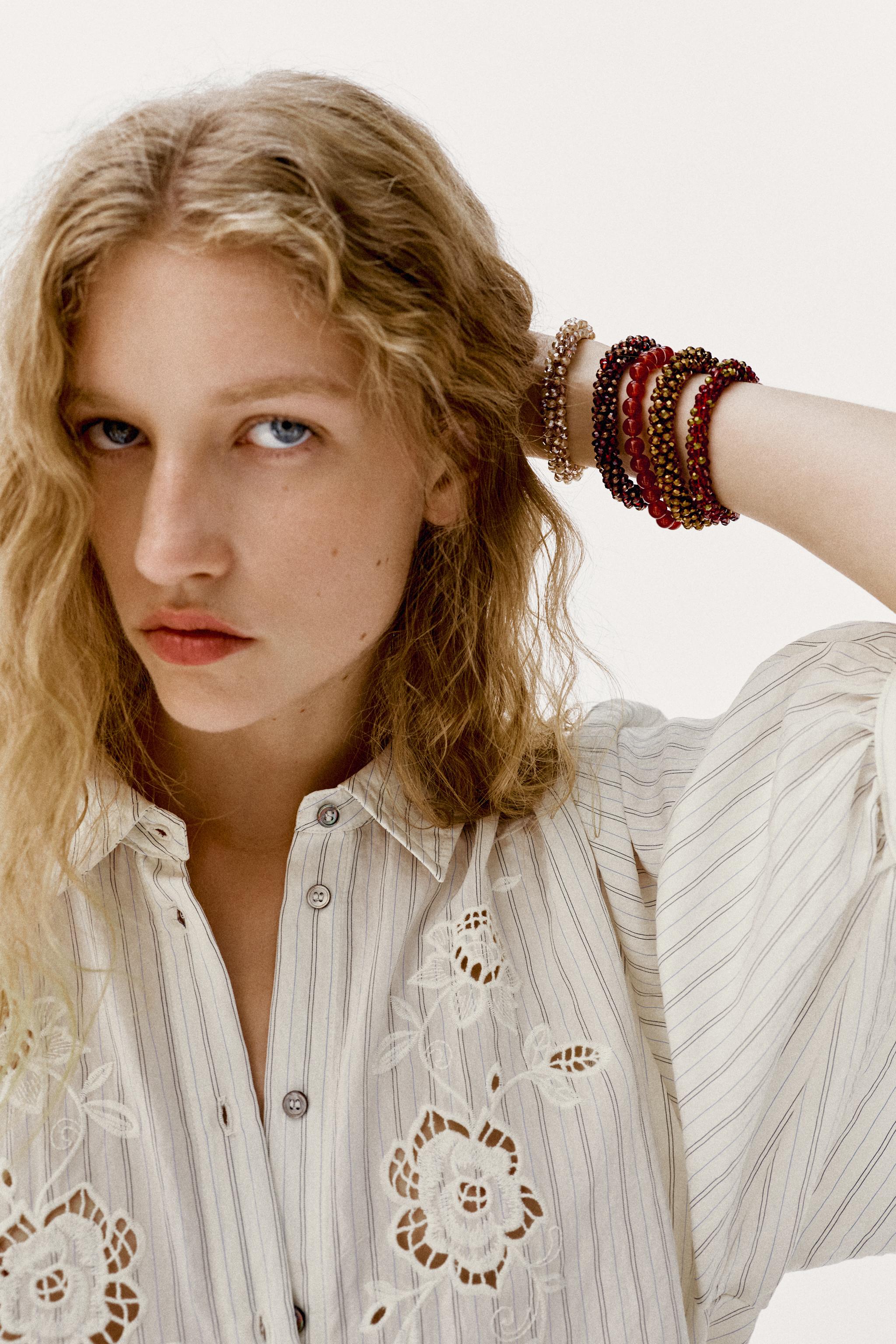 Женские аксессуары Zara ELASTIC BEADED BRACELET PACK