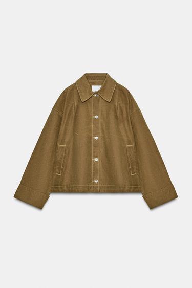 GEWACHSTE CAPE-JACKE - Ocker von Zara - Bild 0