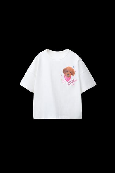 Zara PUPPY PRINT T-SHIRT - White - Image 0