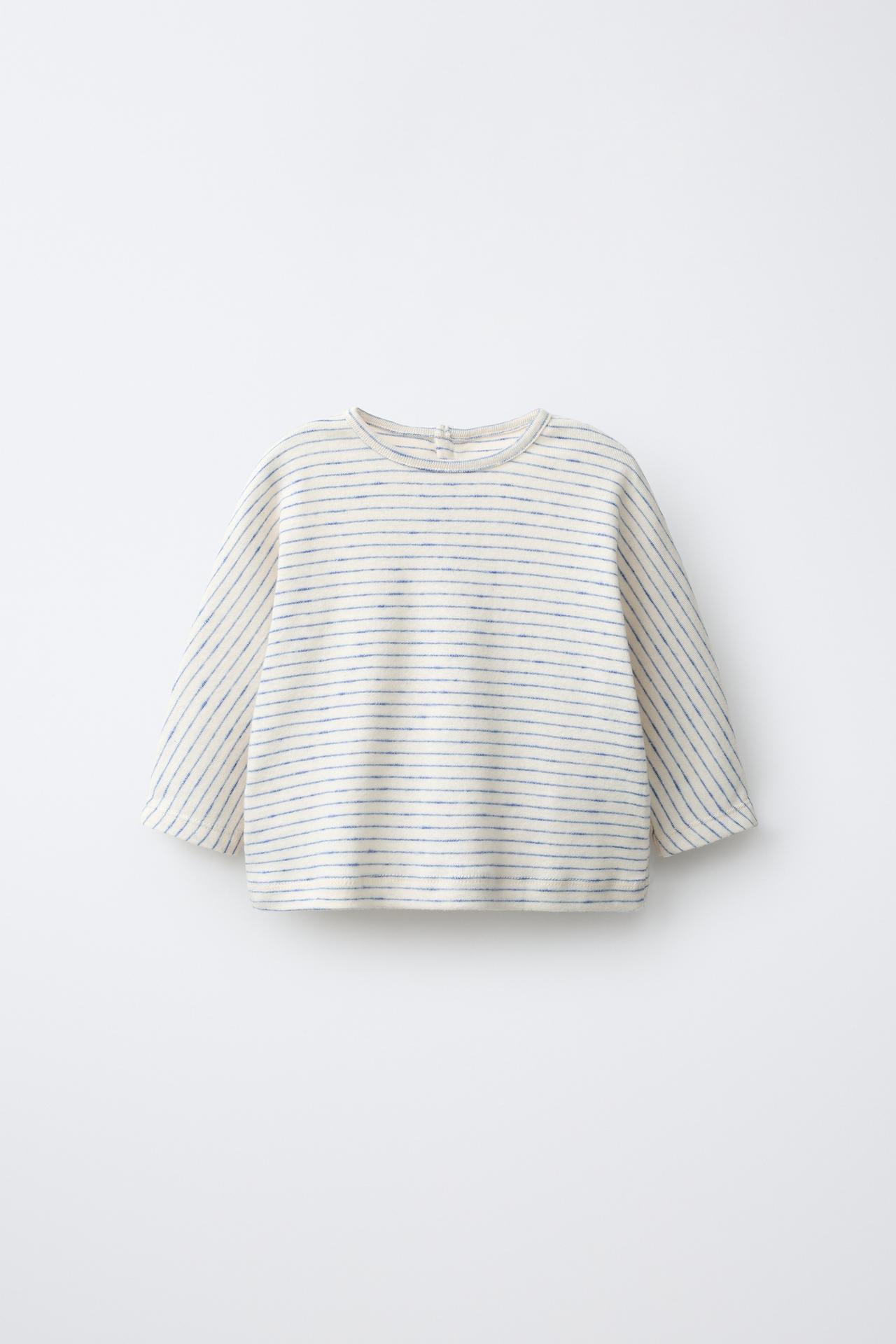 STRIPE PRINT T-SHIRT — Blue
