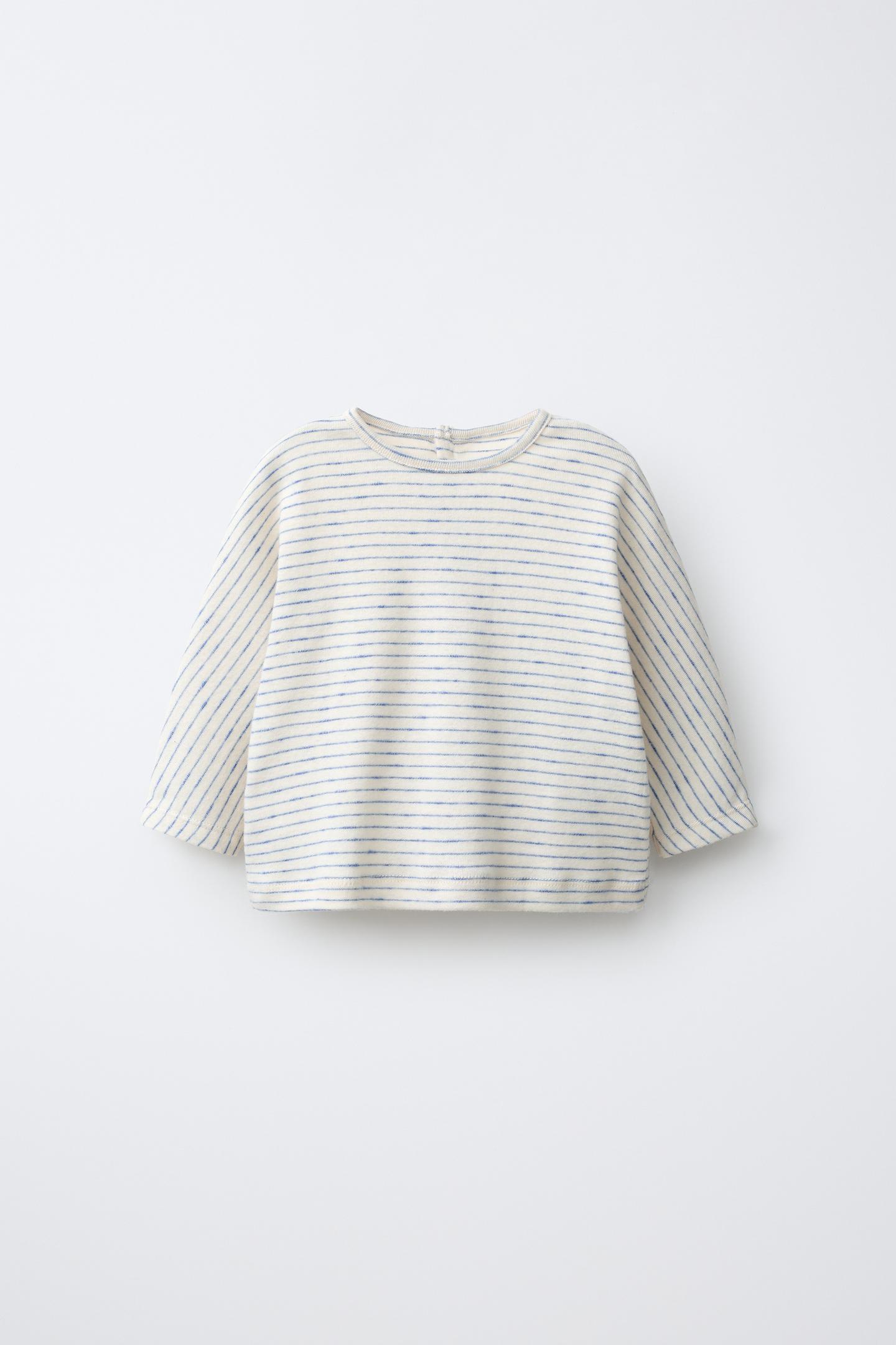 Детская футболка Zara Stripe Print, цвет: Синий — фото 1