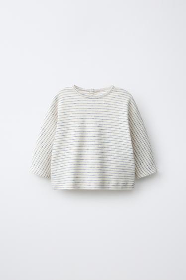 STRIPE PRINT T-SHIRT — Blue 1