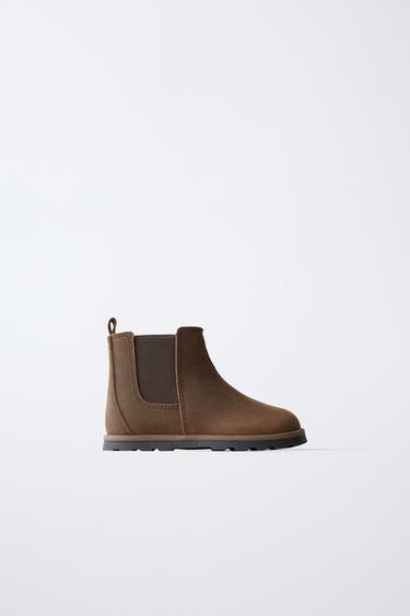 BAREFOOT LEATHER BOOTS - Brown by Zara