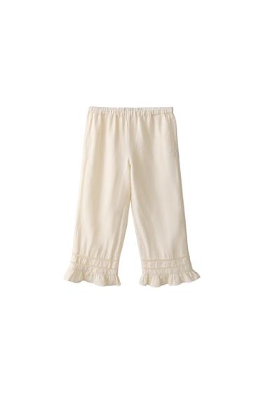 2-5 AÑOS/ PANTALÓN CULOTTE ENTREDÓS ALGODÓN LINO LIMITED EDITION - Crudo medio de Zara