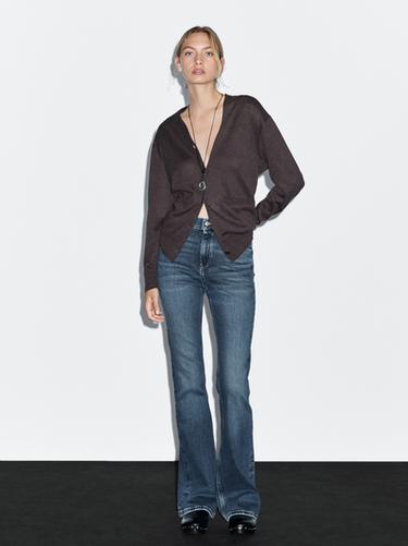 Zara High waist bell bottom skinny jeans - Mid-blue - Image 0