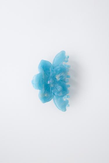FLOWER-SHAPED HAIR CLIP - Light blue by Zara - Image 3