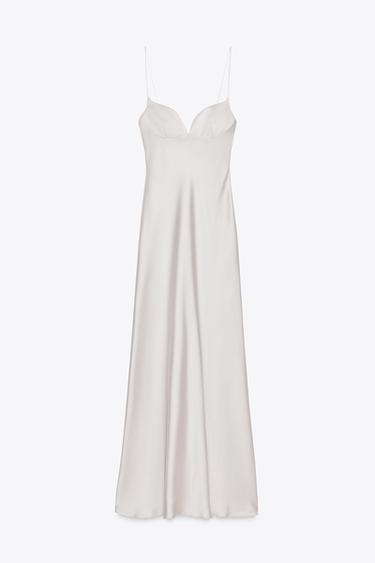 LONG SATIN DRESS - stone by Zara - Image 5