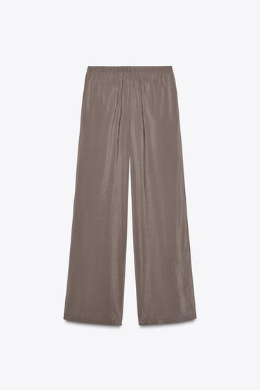 PANTALON PALAZZO FLUIDE - Marron chocolat de Zara - Image 7