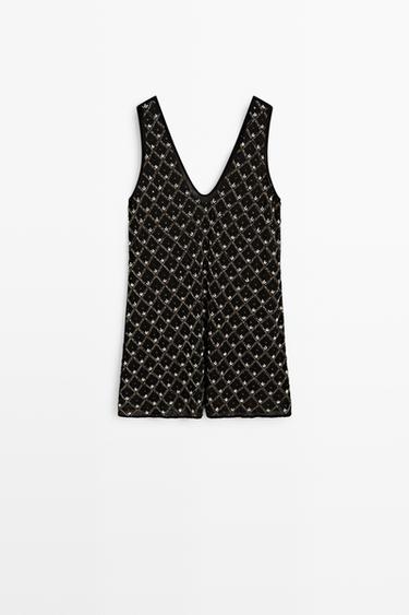 Zara Mini dress with beaded detail - Black