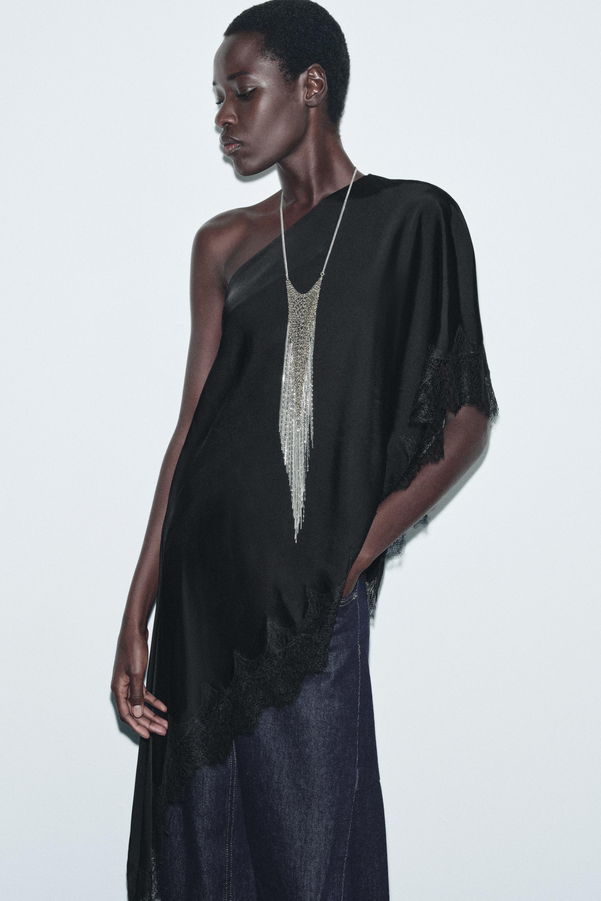 ASYMMETRIC LACE TOP ZW COLLECTION