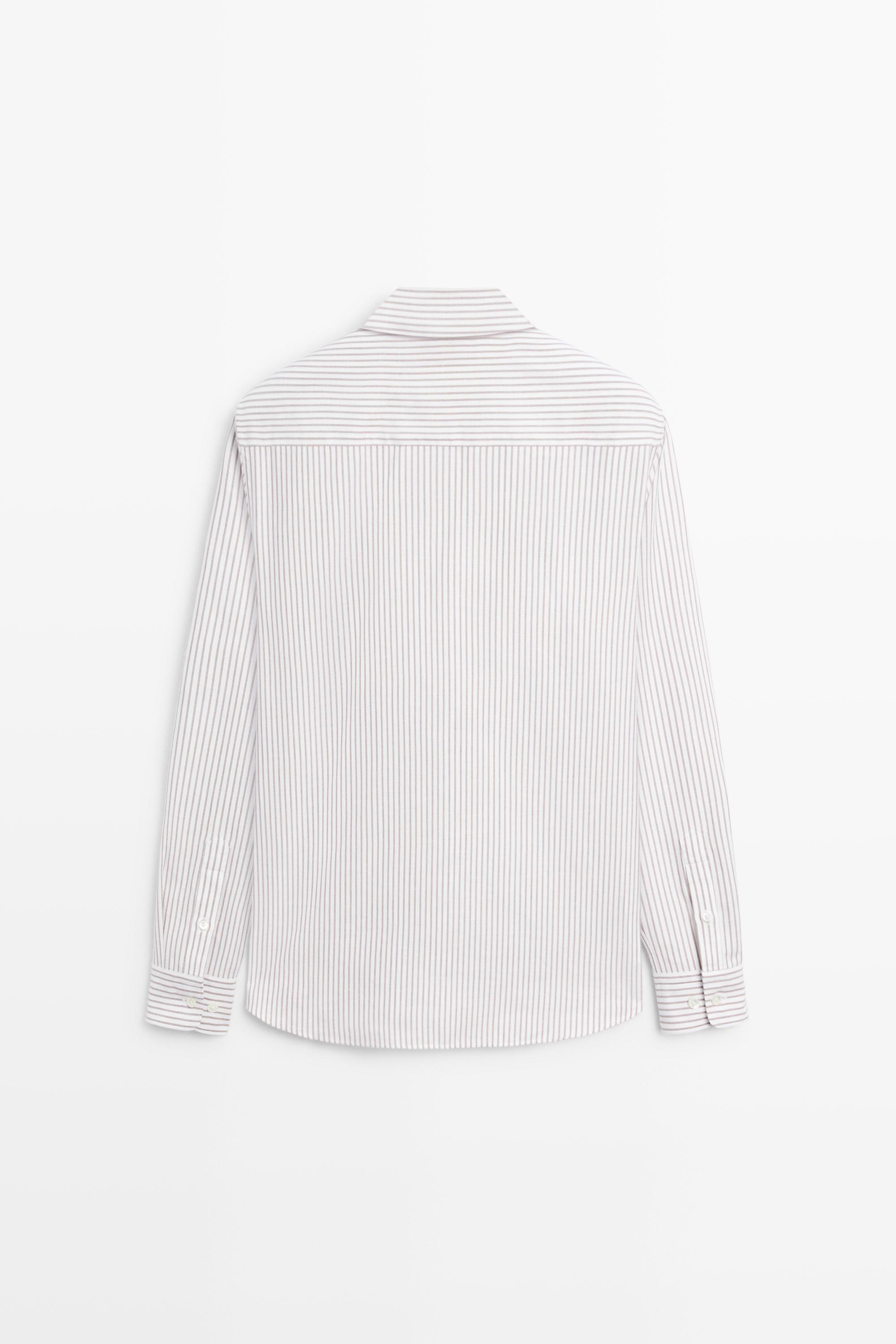 100% cotton regular fit striped shirt