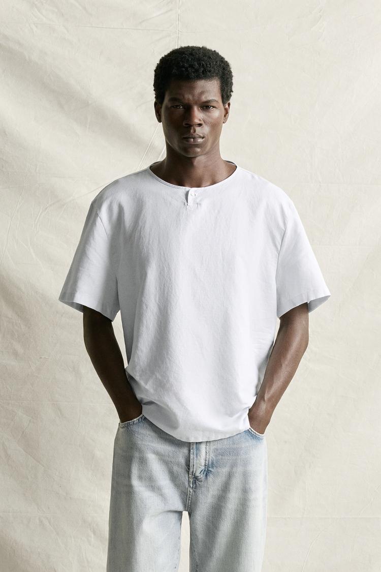 Camisa cuello panadero canamo algodon