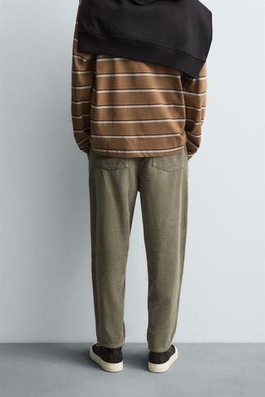 CARROT FIT CORDUROY TROUSERS - Light khaki by Zara - Image 2
