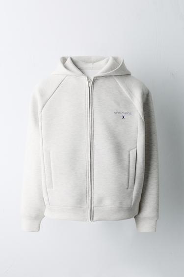 سويت شيرت بسحاب رياضي - رمادي فيجوريه الخاص بـ Zara