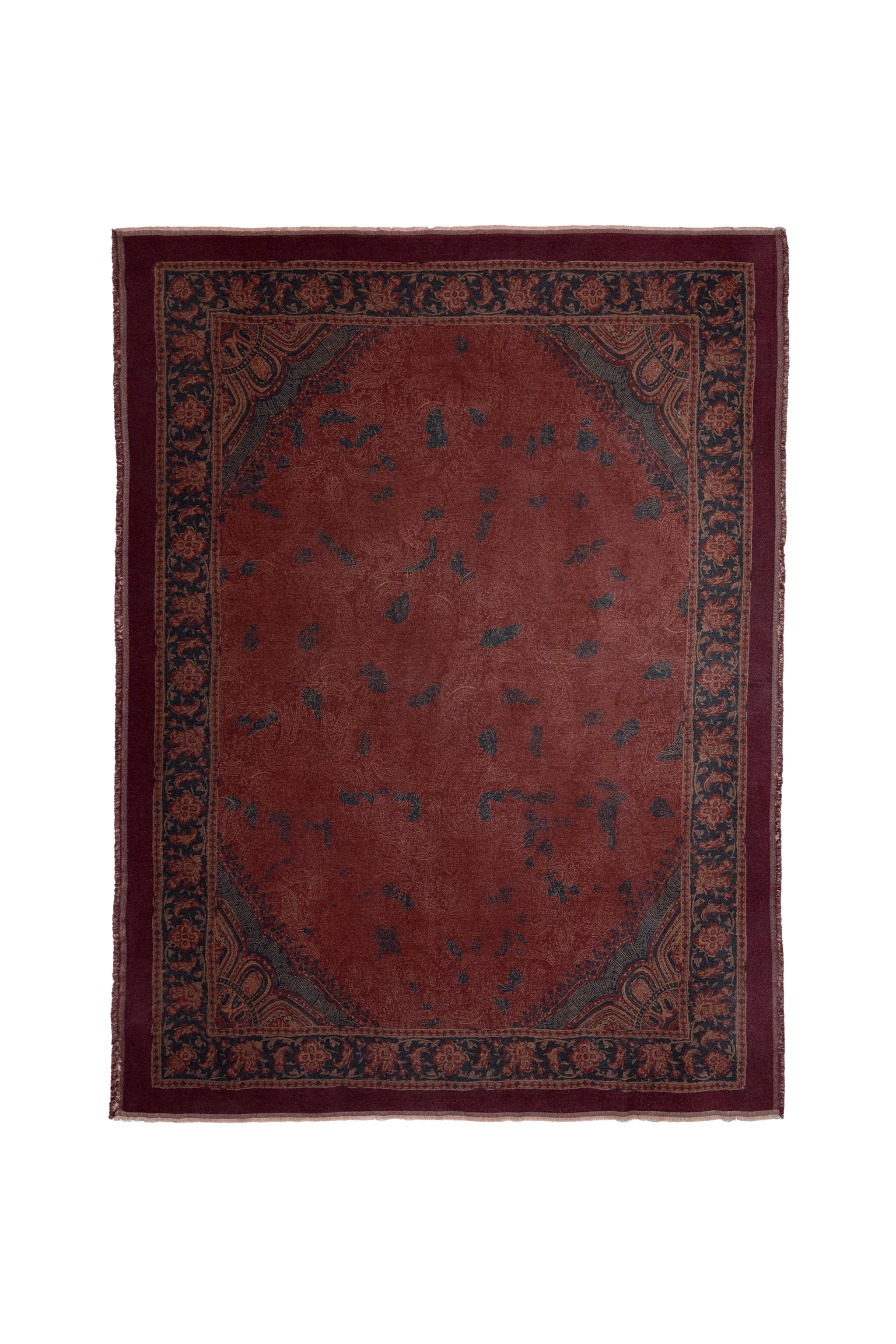 sza 「sos」 jacquard blanket rug PAISLEY JACQUARD BLANKET - Brick | ZARA United States