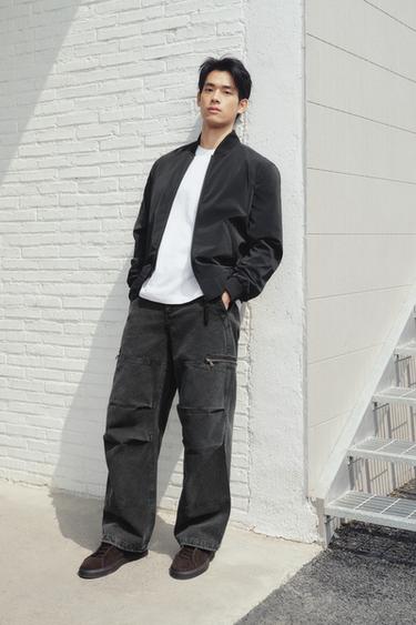 Zara 科技布料飛行員外套 - 黑色