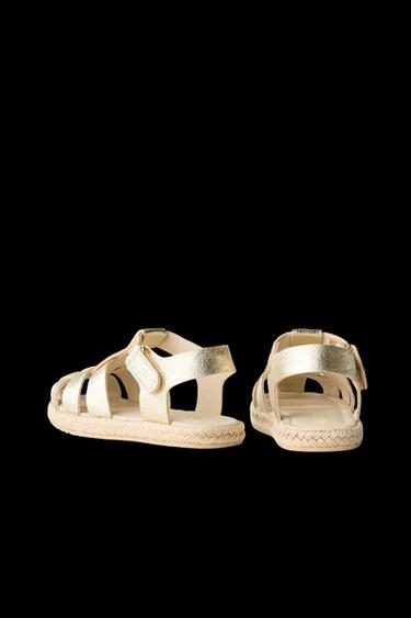 JUTE CAGE SANDALS - Gold by Zara