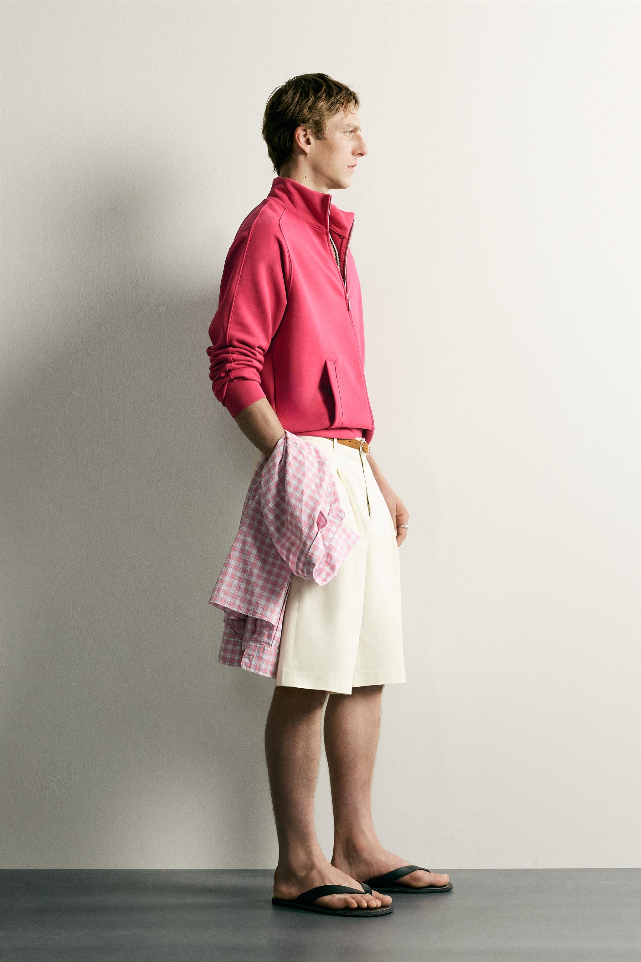 RELAXED FIT ZIP-UP SWEATSHIRT - Fuchsia | ZARA United States