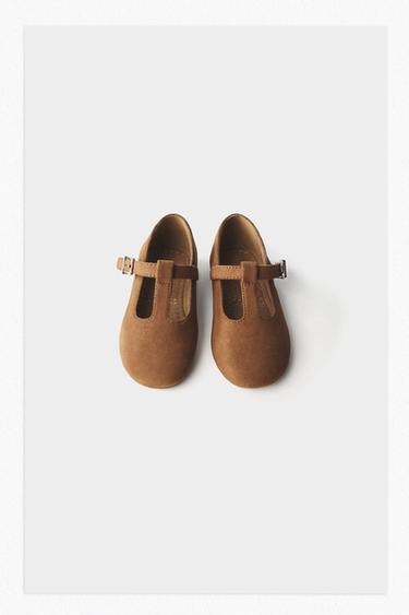 T-BAR BALLET FLATS - Brown by Zara