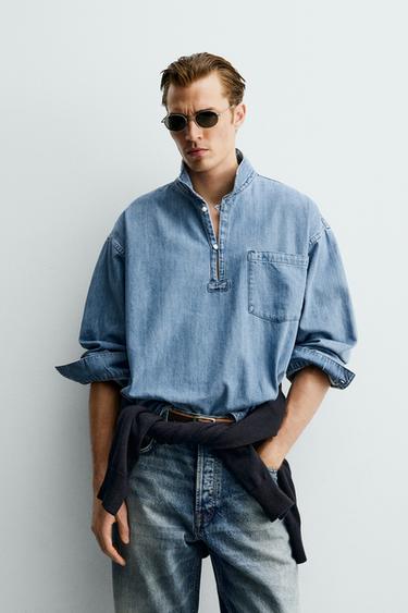 RELAXED FIT POLO SHIRT - Light blue by Zara