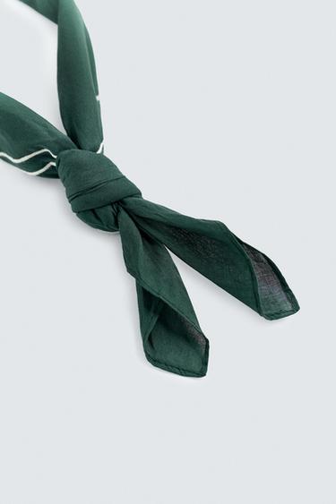 BANDANA BRODERIE CONTRASTE - Vert de Zara - Image 2