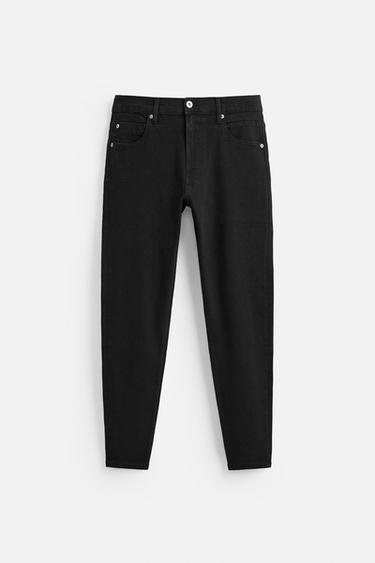 CROPPED SKINNY FIT JEANS - Black by Zara